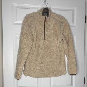 Southern Shirt Company Sherpa Quarter Zip Pullover Oyster Women’s XS